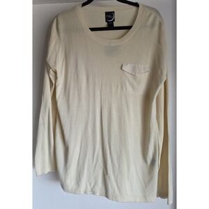 NWT August Moon Women Sweater Large Cream Round Neck Long Sleeve Pullover Top